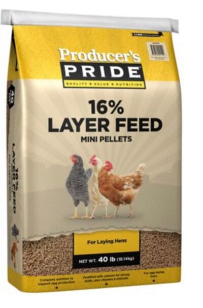 Producer's Pride 16% Mini-Pellet Layer Chicken Feed, 40 lb., 3005205-205