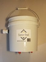 2 Gallon Automatic Filling Chicken Waterer - Poultry - Fowl Watering Bucket & Lid w/ 3 Nipples by Fa
