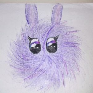purple dust bunny zoom in