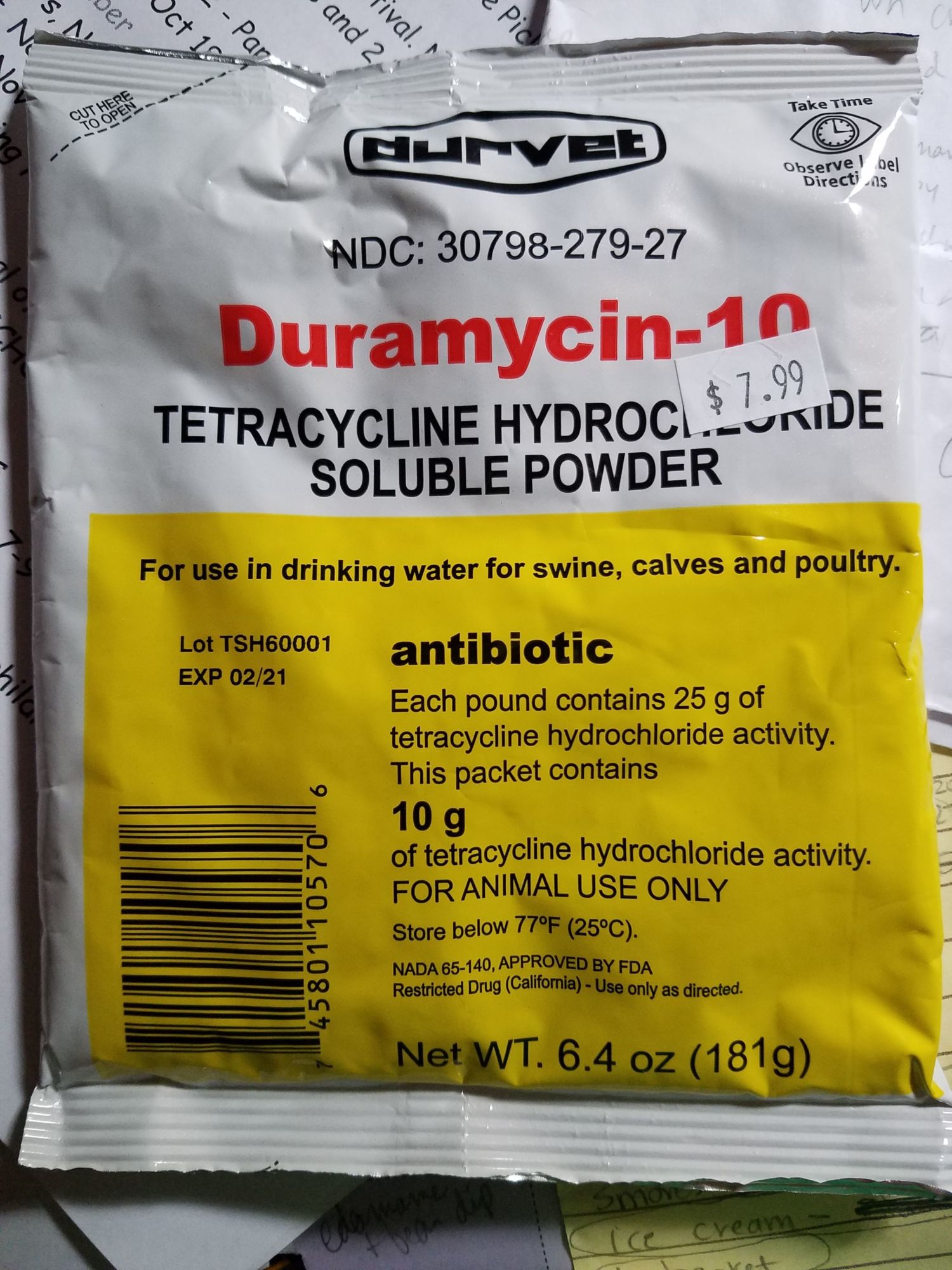 Antibiotic for ducks?