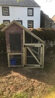 Up cycled dog kennel to duck house