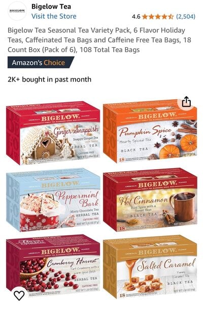 Amazon.com  Bigelow Tea Seasonal Tea Variety Pack, 6 Flavor Holiday Teas, Caffeinated Tea Bag...jpeg