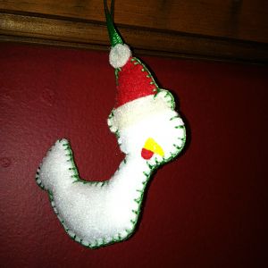 This is an ornament Bleenie sent me in memory of my all time favorite white polish hen Cosette.  Thanks so much Bleenie I love it!