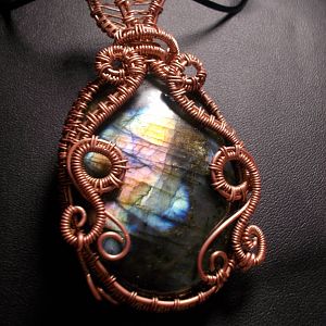 Laboradorite Cab   front Largest pendant of all