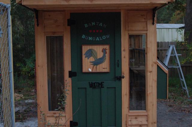 Coop Front Door ArtBantam Bungalow in Louisiana.Ck 