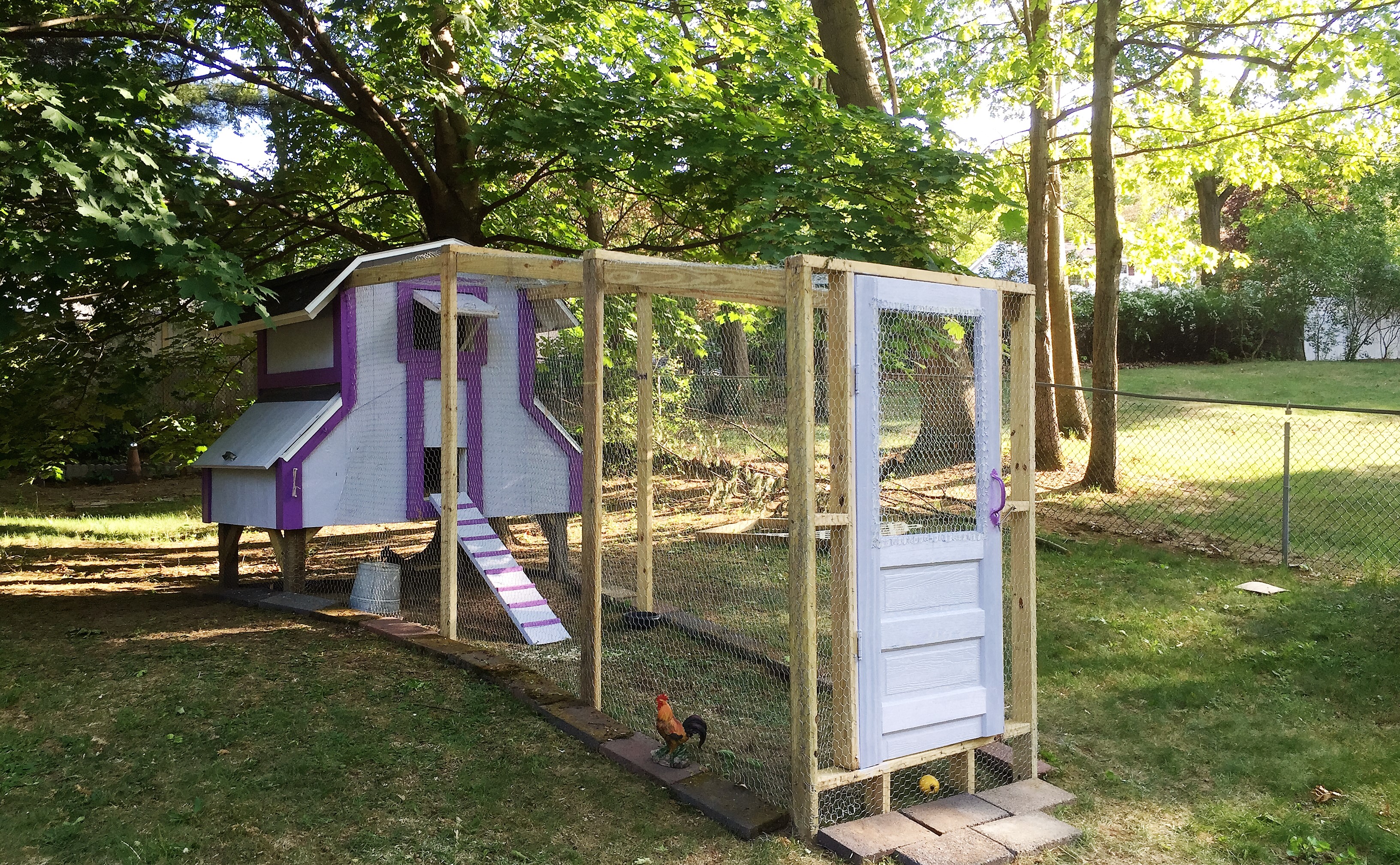My daughters boyfriend and I designed the coop. He built, with some help from his  dad, this gorgeous coop.